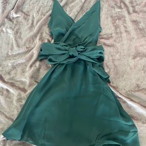 Sage green wrap dress cocktail length size small